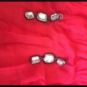 3 stone drop earrings